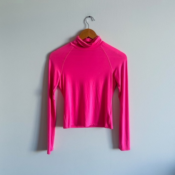 3/$20⚡️ Urban Outfitters Project Social Tee Neon Pink Stretchy Turtle Neck Top - Picture 1 of 11